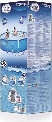 Pileta De Lona Redonda Bestway 4678lts 305x76cm Con Filtro