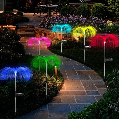 Spopguys Mejorado Solar Lights Outdoor Garden 4 Pack, 8 Colo