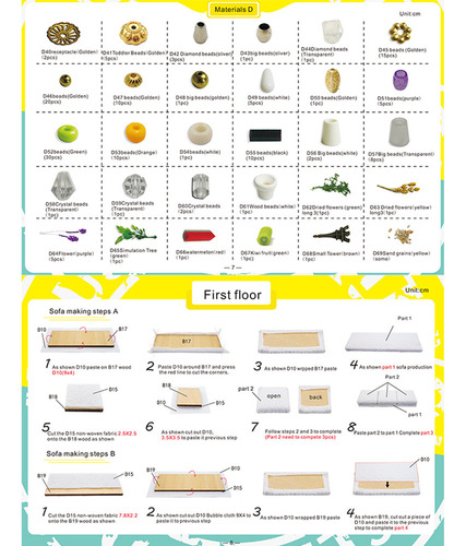 Kit De Casa De Muñecas Para Bricolaje Con Muebles Y Led, Reg