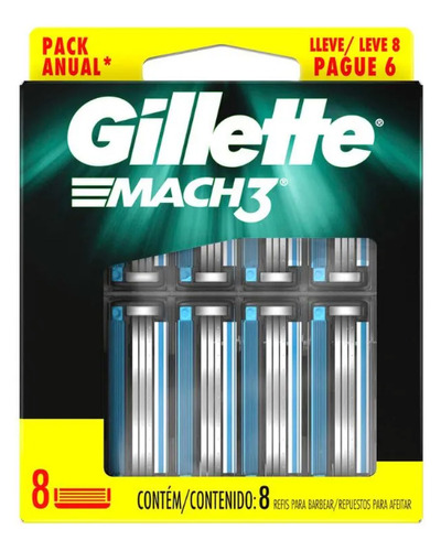 Gillette Mach 3 Repuesto X 8 Unid - Unidad a $72900