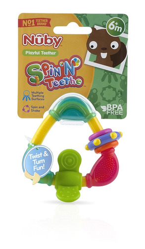 Nuby De Spin N' Teethe Mordedor, Los Colores Pueden Variar