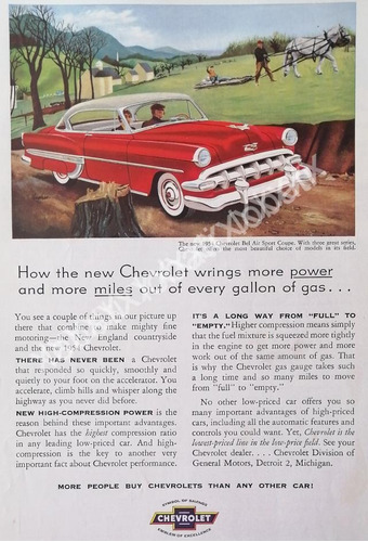 Cartel Retro Autos Chevrolet Bel Air 1954 /600