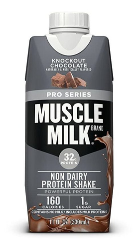 Batido Proteínas Muscle Milk Pro, Chocolate, 12 Pack, 32g Proteína, 1g Azúcar, 16 Vitaminas