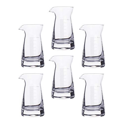 6 Vasos De Cristal Para Cóctel, Vino, Chupito, Taza Medidora