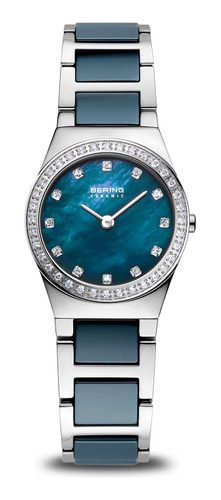 Reloj Slim Mujer Cerámica Cristal Zafiro Minimalista Azul
