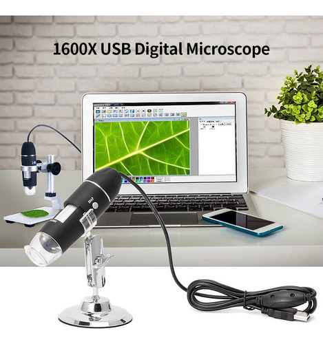 Microscópio Portátil Digital Usb 1600x Para Visualização Inr