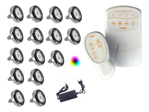 15 Led Tholz 6x Inox 316 Rgb + 1 Basic Smart Pool