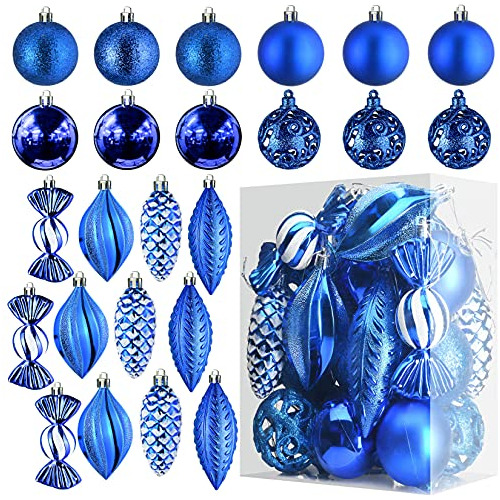 Bolas De Navidad Azules Árbol De Navidad - Conjunto De...