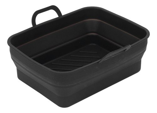 Bandeja Rectangular Para Freidora, Olla De Silicona Negra Y