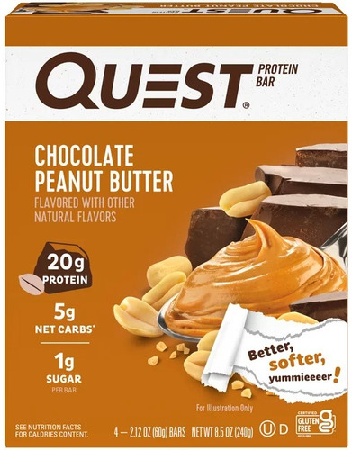 Quest Protein Bar Chocolate Peanut Butter 4 Pz