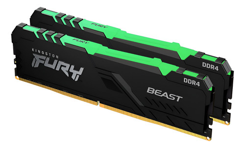 Memoria Ram 16gb Fury Beast Rgb 2x8 3600mhz Ddr4 Kingston