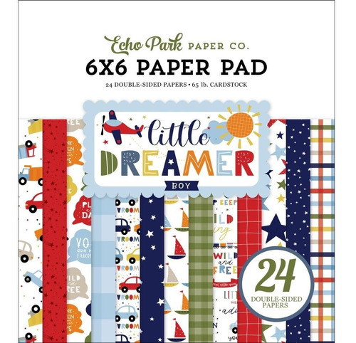 Echo Park Little Dreamer Boy 6x6| Papel Scrapbook Niño 24pz 