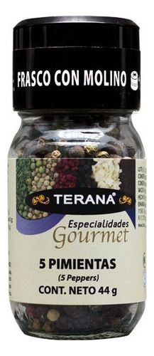 5 Pimientas (frasco Con Molino) Terana Gourmet 44gr