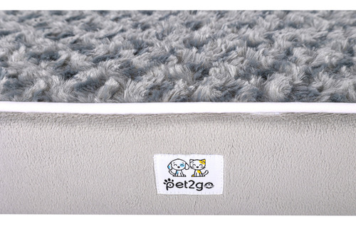 Cama Perro Mascota Pet2go® 100% Lavable - Colchoneta M 75x55 Color Gris Diseño Mediana