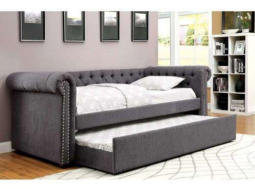 Sillon Cama Divan Chesterfield En Chenille Muebles Oasis