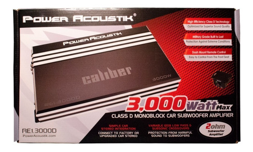 Amplificador Power Acoustik Modelo Caliber Re1-3000d