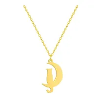 Comprar Collar Para Mujer Luna Gato Joya Plata Enchapada Oro 18k