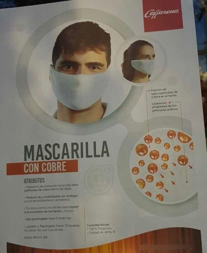 Mascarillas Con Nano Partículas De Cobre Pack De 5 Unidades