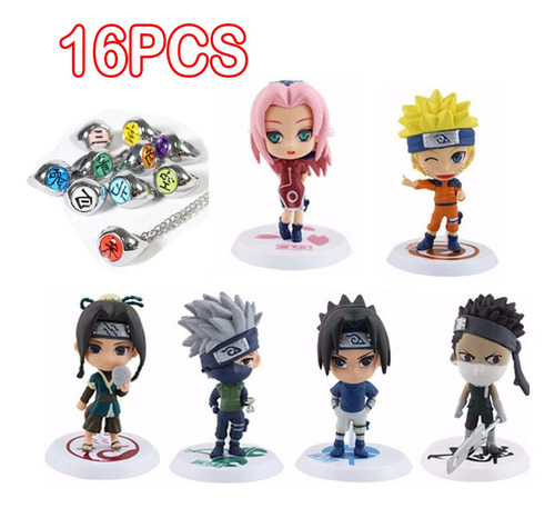 Muñeca De Figuras Naruto De 6 Personas+10 Anillos Naruto