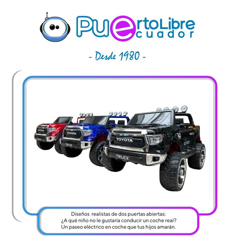 Liquidacion Carro Grande Bateria 2 Niños Toyota + Luces