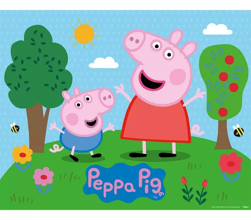 Painel Redondo Peppa Pig Casa - Adecore Tecidos