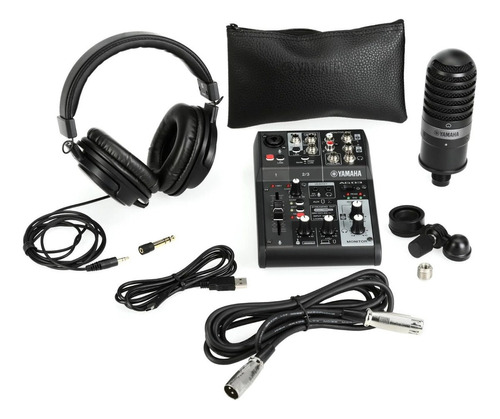 Pack Streaming Yamaha Ag03mk2blspk Consola Mic Auric Negro