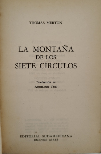 La Montaña De Los Siete Circulos Thomas Merton Sudamericana (Usado)