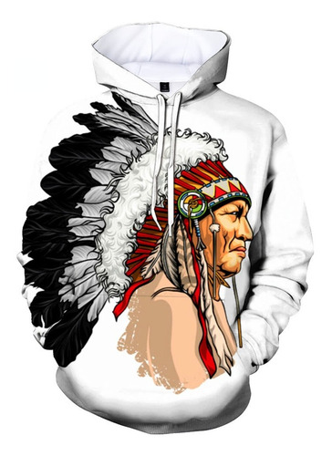 Sudadera Con Capucha Impresa 3d De Native American Tribal Sp