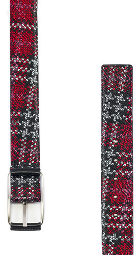 Cinturón Mujer Piel Ante Estampado Cuadros Prada Mx 20206 Color Rojo Diseño De La Tela Liso Talla 90