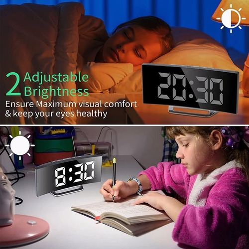 Imagen 6 de 7 de Reloj Despertador Digital Pantalla Led Alarma Luminoso
