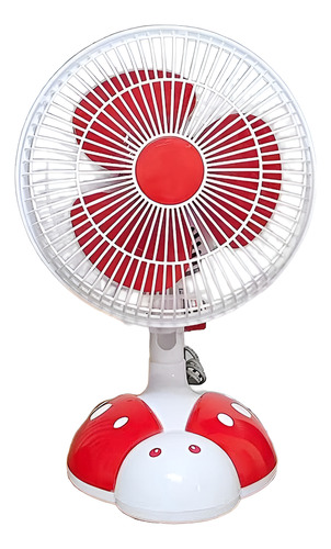 Ventilador Oscilante Con Base Mariquita 2025 -oscilación 90° 23 Cm 50hz Blanco Rojo Plástico 3