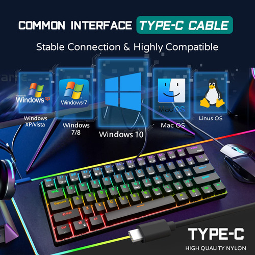 Teclado Mecânico Para Jogos Rk Royal Kludge Rk61 Wired