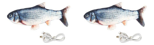 Para 2x Usb Juguete Electrónico De Peces De Peluche Para