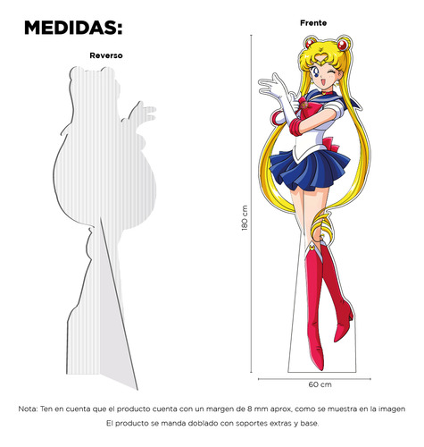 Figura Sailor Moon Usagi Base Solida Tamaño Real Coroplast Modelo 1