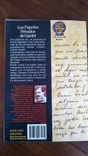 Imagen 2 de 4 de Los Papeles Privados De Gardel - Jorge González Crespo
