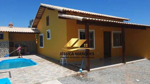 Imagem 1 de 12 de Casa 2 Quartos, Área Gourmet E Piscina Em Unamar - Cf 76.5