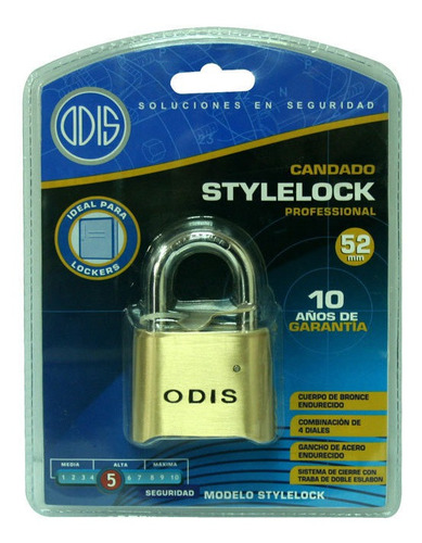 Imagen 8 de 8 de Candado Odis Stylelock 52mm Bronce - Stylelock