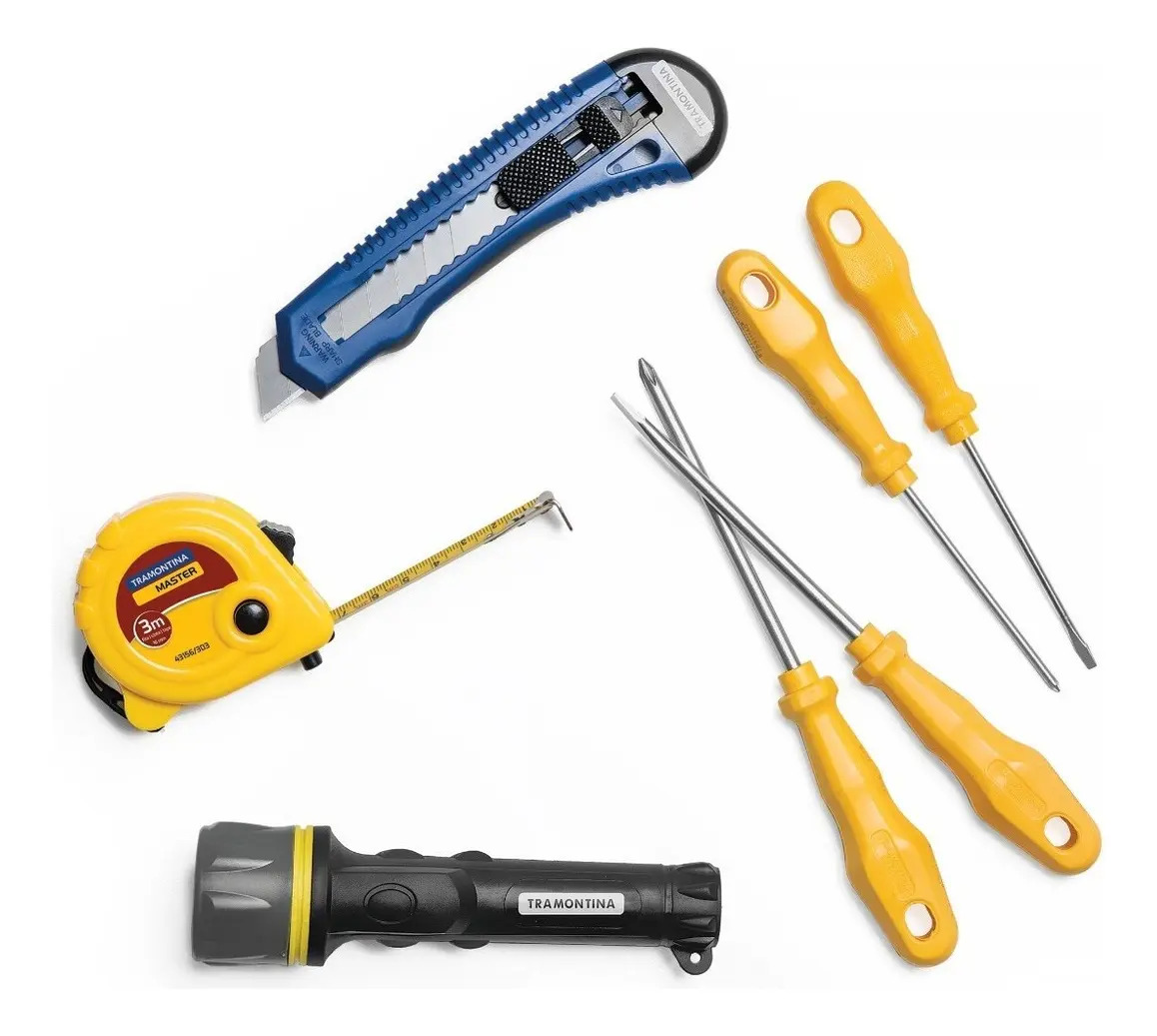 Kit Ferramentas Lanterna Estilete Chaves De Fenda 7pçs 4048
