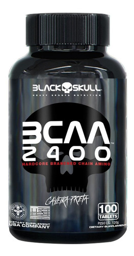 Bcaa 2400 100 Tabletes - Black Skull - Massa Muscular