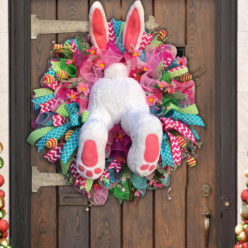 Lindas Pegatinas De Puerta De Pascua,, Corona De Estilo A