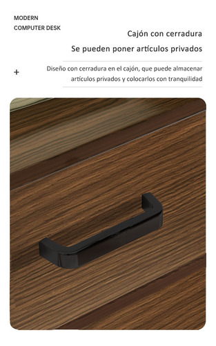 Escritorio De Oficina Combinado Con Gabinetes De Archivos Marrón