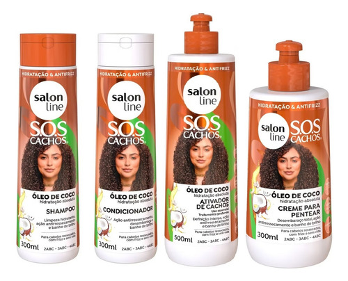 Salon Line Sos Coco Kit Sham+cond+ativador+cremeparapentear