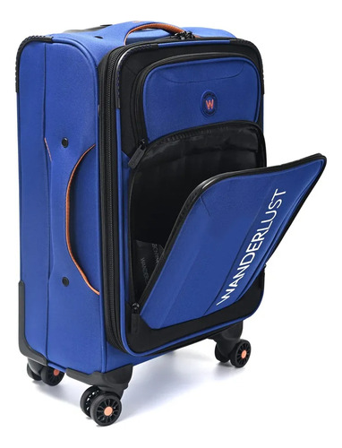 Valija 20 Wanderlust Urban Azul Marino Doble Rueda Carry On Azul Lisa