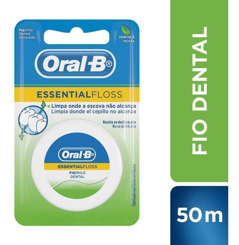 Fio Dental Oral-b Essencial Floss Encerado Menta 50m