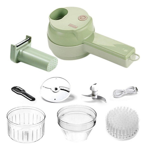 Imagen 1 de 9 de Cortador Picador Triturador Vegetales Eléctrico Usb Cepillo