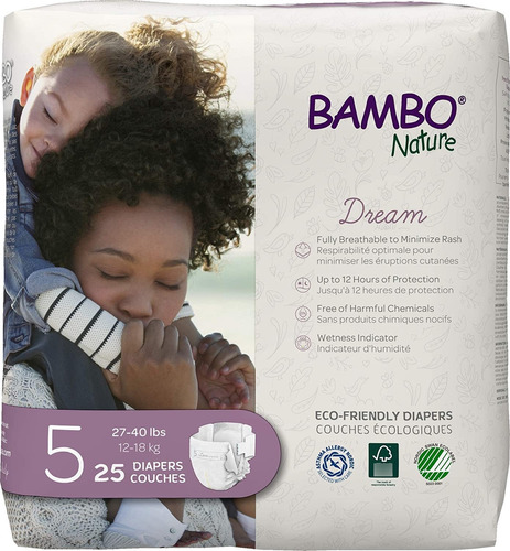 Bambo Nature Dream Baby Panales Tamano 5, 25 Ct
