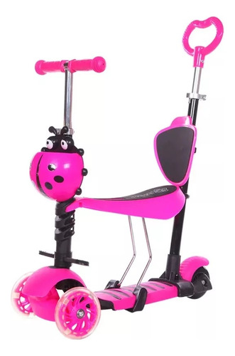 Scooter 5 En 1 Con Asiento Luces Led 2-10 Mariquita H G Q