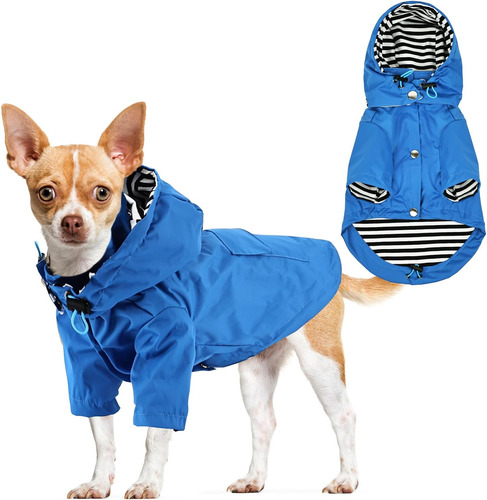 Chaqueta Impermeable Para Perro Con Capucha, Poncho Ligero Y