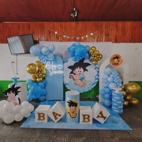 Figuras Decorativas -pack Goku Bebe- En Coroplast - Con Base Blanco