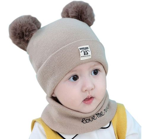 Set Gorrito + Cuello Para Bebe-niños, Calidad Invierno Sale